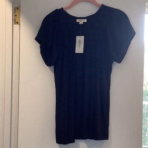 NWT Style & Co. PM black blouse.  Pretty gathering. See all pictures.